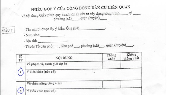  Lấy ý kiến cư dân về giấy phép quy hoạch chưa sát thực tế
