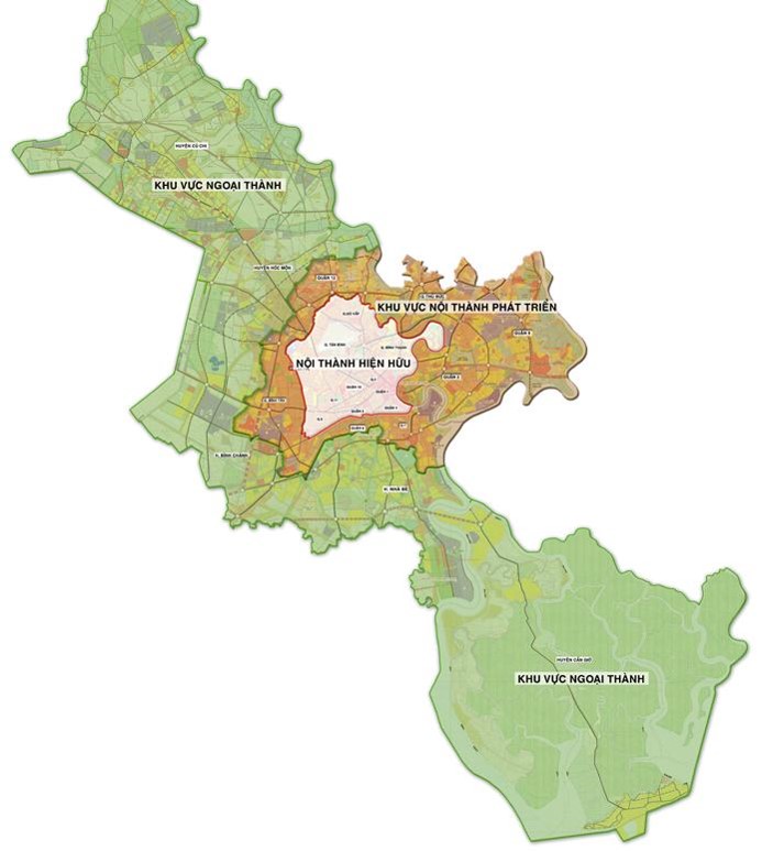 THE ORIENTATION TO DEVELOPE CU CHI AND HOC MON DISTRICTS IN THE MASTER PLAN OF HOCHIMINH CITY